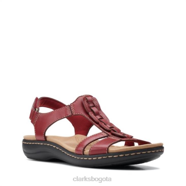 Clarks 0DX8L6307 cuero rojo clarks laurieann kay cuero rojo mujer cuero rojo