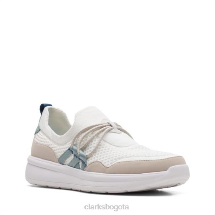 Clarks 0DX8L6316 combi blanca ezera run combi blanca clarks mujer combinación blanca