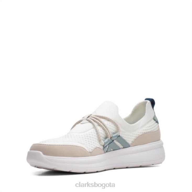 Clarks 0DX8L6316 combi blanca ezera run combi blanca clarks mujer combinación blanca