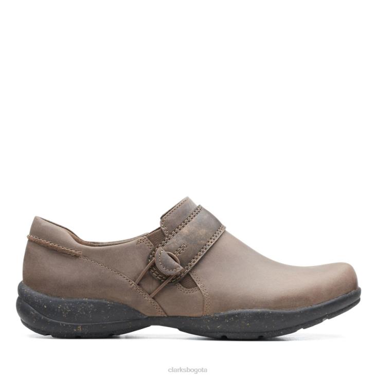 Clarks 0DX8L6322 clarks roseville dot topo oscuro topo oscuro mujer gris pardo oscuro