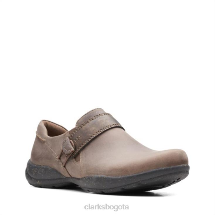 Clarks 0DX8L6322 clarks roseville dot topo oscuro topo oscuro mujer gris pardo oscuro