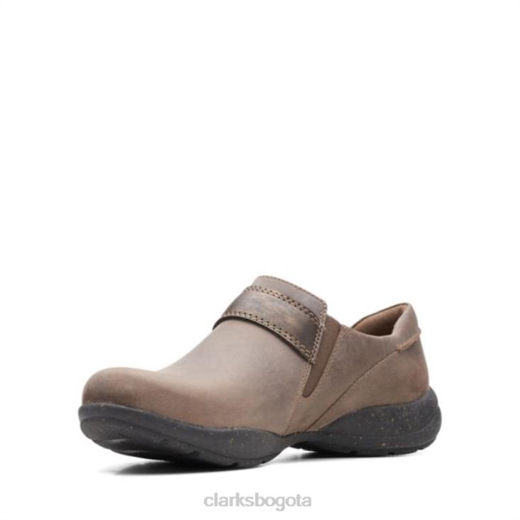 Clarks 0DX8L6322 clarks roseville dot topo oscuro topo oscuro mujer gris pardo oscuro