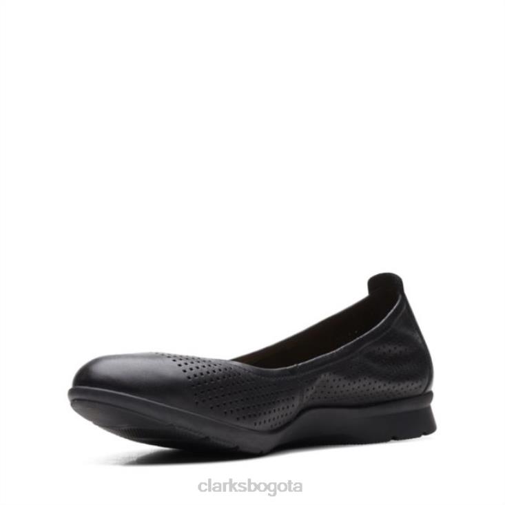 Clarks 0DX8L6329 clarks cuero negro jenette facilidad cuero negro mujer cuero negro