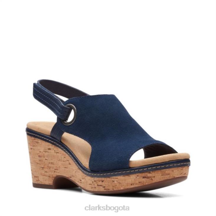 Clarks 0DX8L6330 clarks giselle sea ante azul marino ante azul marino mujer gamuza azul marino