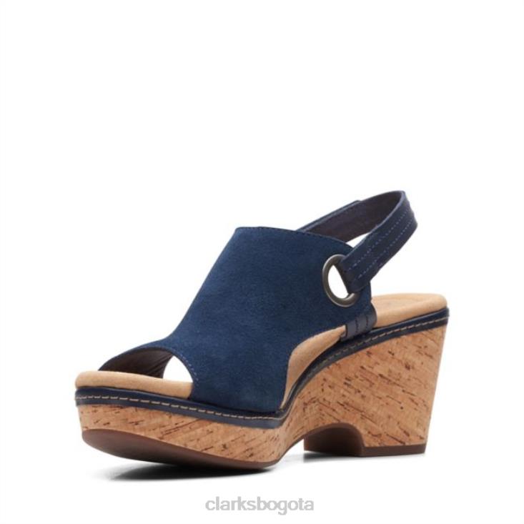Clarks 0DX8L6330 clarks giselle sea ante azul marino ante azul marino mujer gamuza azul marino