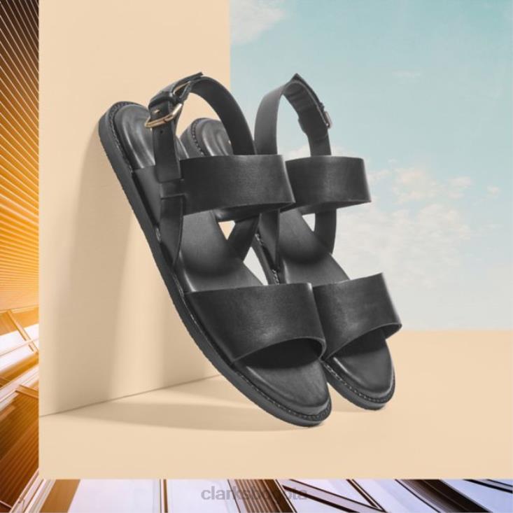 Clarks 0DX8L6372 correa de cuero negro karsea clarks de cuero negro mujer cuero negro