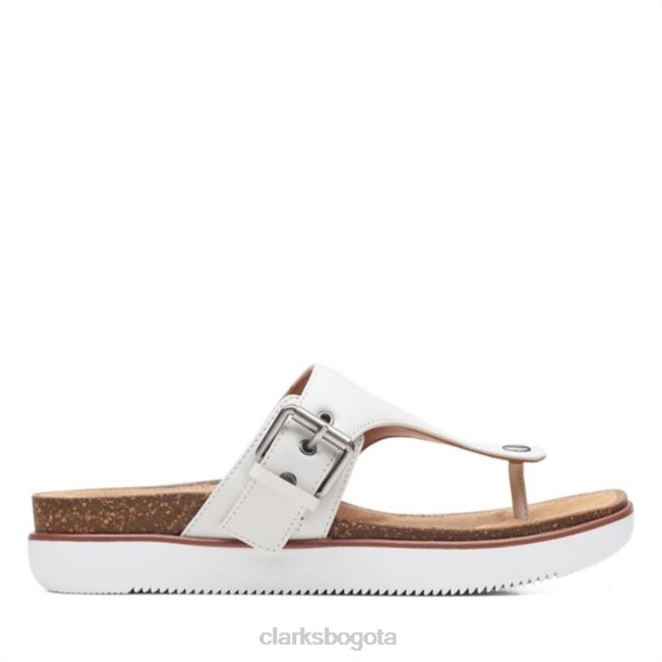 Clarks 0DX8L6375 elayne step cuero blanco clarks cuero blanco mujer cuero blanco