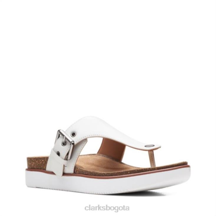 Clarks 0DX8L6375 elayne step cuero blanco clarks cuero blanco mujer cuero blanco