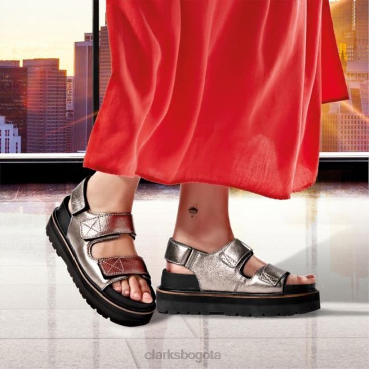 Clarks 0DX8L6376 clarks metalicos orianna sea metalico mujer metálico