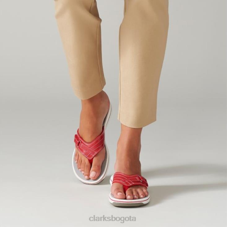 Clarks 0DX8L6398 brisa mar rojo sintético clarks sintéticos rojos mujer rojo sintético