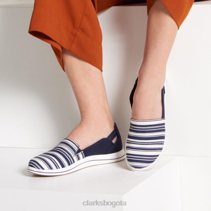 Clarks 0DX8L6417 clarks azul marino/blanco brisa paso azul marino/blanco mujer azul marino/blanco
