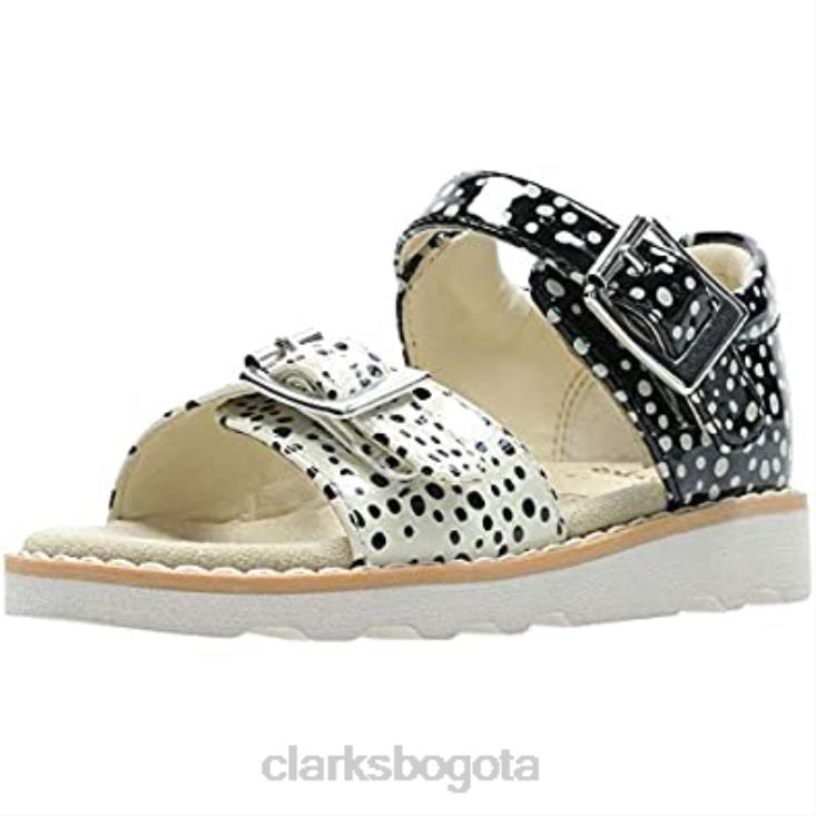 Clarks 0DX8L642 Clarks Crown Bloom T sandalias con tira trasera para niña negro niños interés negro