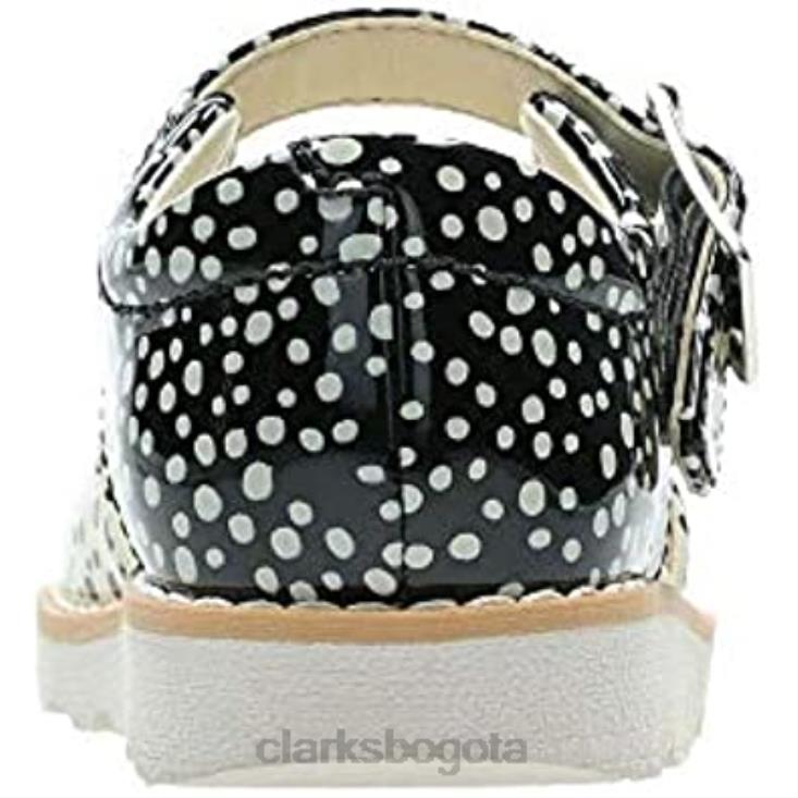Clarks 0DX8L642 Clarks Crown Bloom T sandalias con tira trasera para niña negro niños interés negro