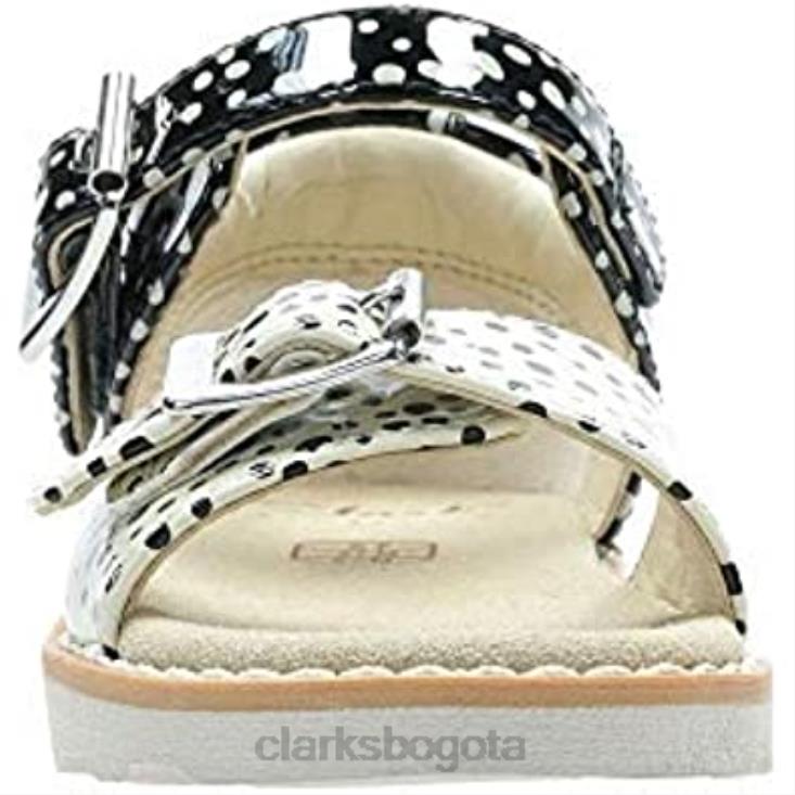 Clarks 0DX8L642 Clarks Crown Bloom T sandalias con tira trasera para niña negro niños interés negro