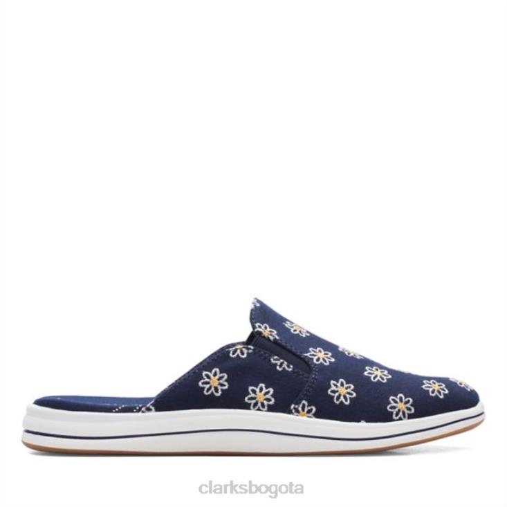 Clarks 0DX8L6420 marina floral brisa orilla marina floral clarks mujer floral azul marino
