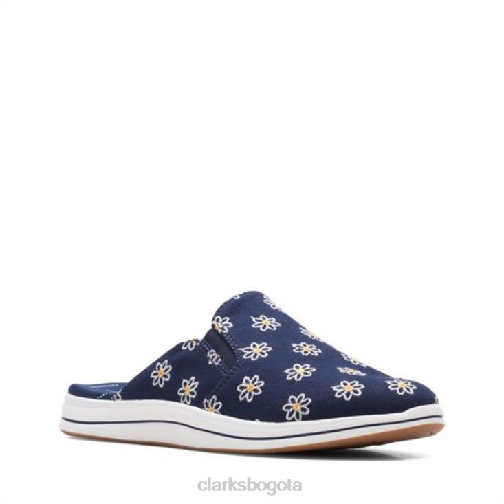 Clarks 0DX8L6420 marina floral brisa orilla marina floral clarks mujer floral azul marino
