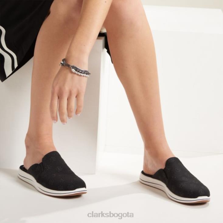 Clarks 0DX8L6422 brisa orilla negro floral negro floral clarks mujer flores negras