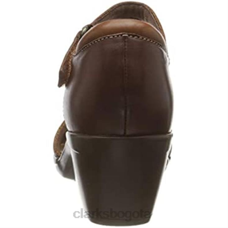 Clarks 0DX8L643 Clarks combi cuero tostado oscuro mujer 261 600764 sandalias de tacón emily daisy mujer