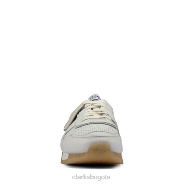 Clarks 0DX8L6433 clarks cuero blanco tor run cuero blanco unisexo cuero blanco