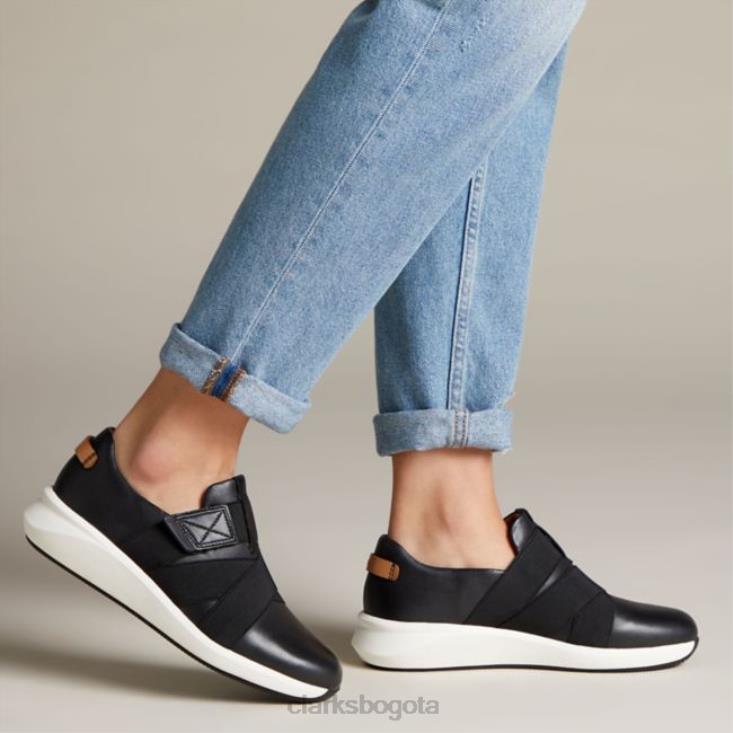 Clarks 0DX8L6446 correa un rio cuero negro clarks de cuero negro mujer cuero negro