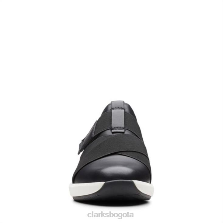 Clarks 0DX8L6446 correa un rio cuero negro clarks de cuero negro mujer cuero negro
