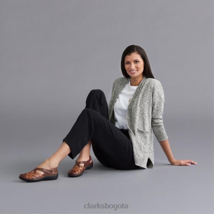 Clarks 0DX8L6449 clarks cuero combinado color canela cora dream cuero combinado color canela mujer cuero combinado color canela