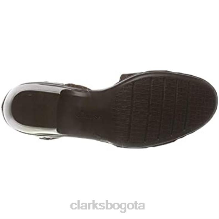 Clarks 0DX8L645 mujer 261 600764 emily daisy sandalias de tacón clarks combinación de cuero tostado oscuro mujer