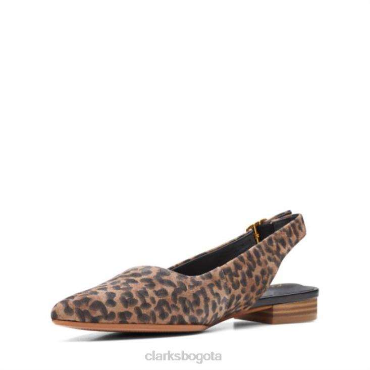 Clarks 0DX8L6454 Laina 15 Sling estampado de leopardo clarks con estampado de leopardo unisexo estampado de leopardo