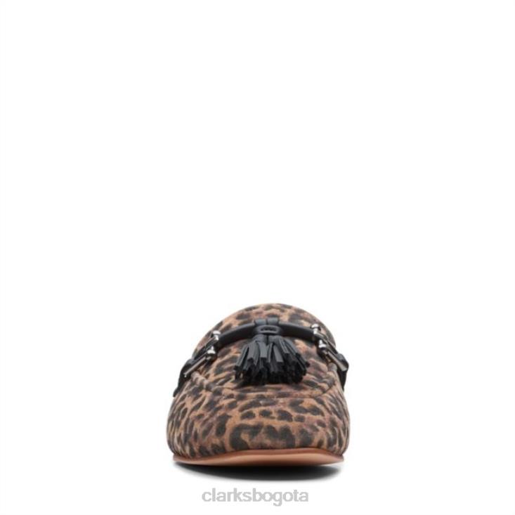 Clarks 0DX8L6469 clarks estampado de leopardo con 2 borlas puras estampado de leopardo unisexo estampado de leopardo