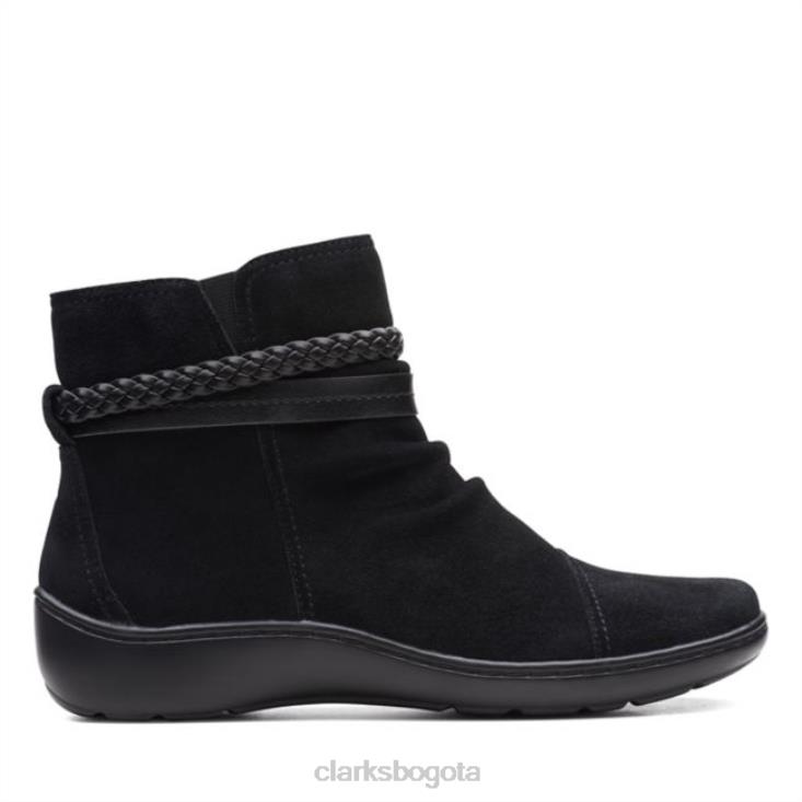 Clarks 0DX8L6476 bota trenzada cora de ante negro clarks de ante negro mujer ante negro