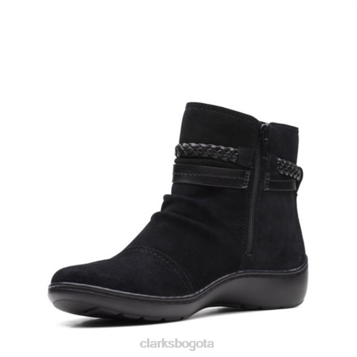 Clarks 0DX8L6476 bota trenzada cora de ante negro clarks de ante negro mujer ante negro