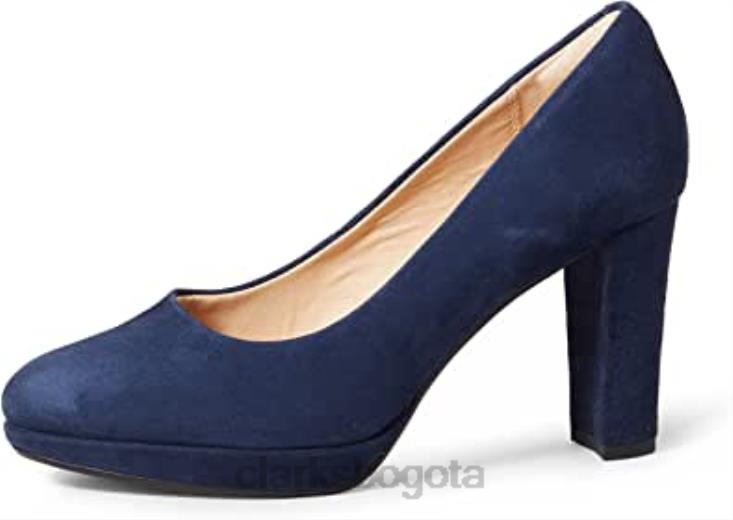 Clarks 0DX8L649 Zapatos de tacón cerrados kendra sienna de gamuza azul marino de Clarks para mujer mujer gamuza azul marino
