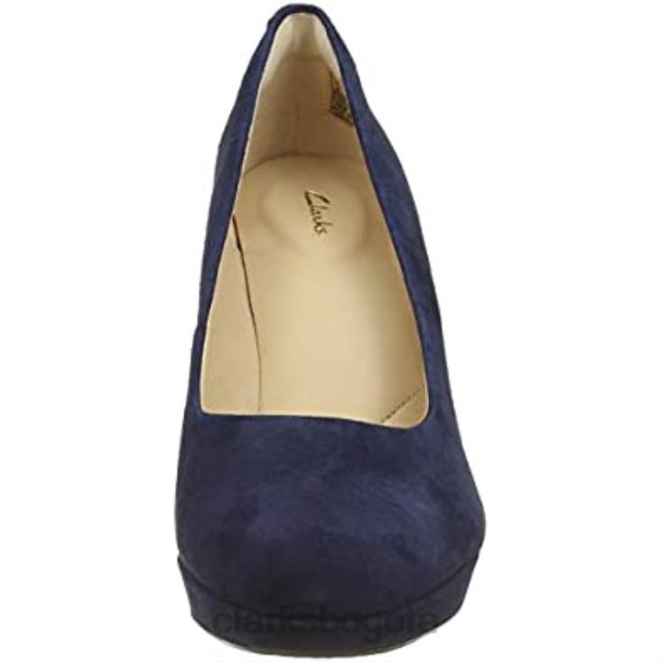 Clarks 0DX8L649 Zapatos de tacón cerrados kendra sienna de gamuza azul marino de Clarks para mujer mujer gamuza azul marino