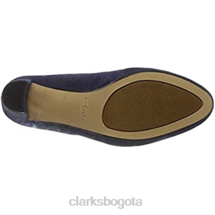 Clarks 0DX8L649 Zapatos de tacón cerrados kendra sienna de gamuza azul marino de Clarks para mujer mujer gamuza azul marino