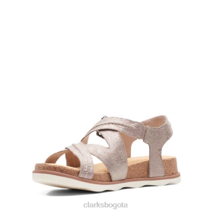 Clarks 0DX8L6509 brynn ave topo metalizado clarks topo metalizado mujer gris pardo metalizado