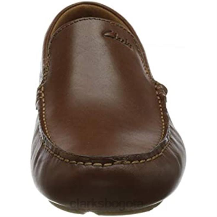 Clarks 0DX8L652 clarks markman plamoccasin de cuero color canela oscuro para hombre hombres cuero bronceado oscuro