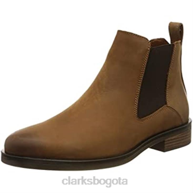 Clarks 0DX8L653 botas chelsea memi top para mujer clarks dark tan lea mujer lea bronceado oscuro