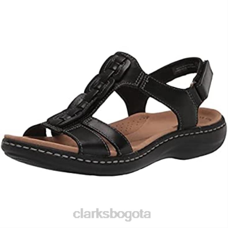 Clarks 0DX8L654 sandalia plana mujer laurieann kay piel negra clarks mujer cuero negro