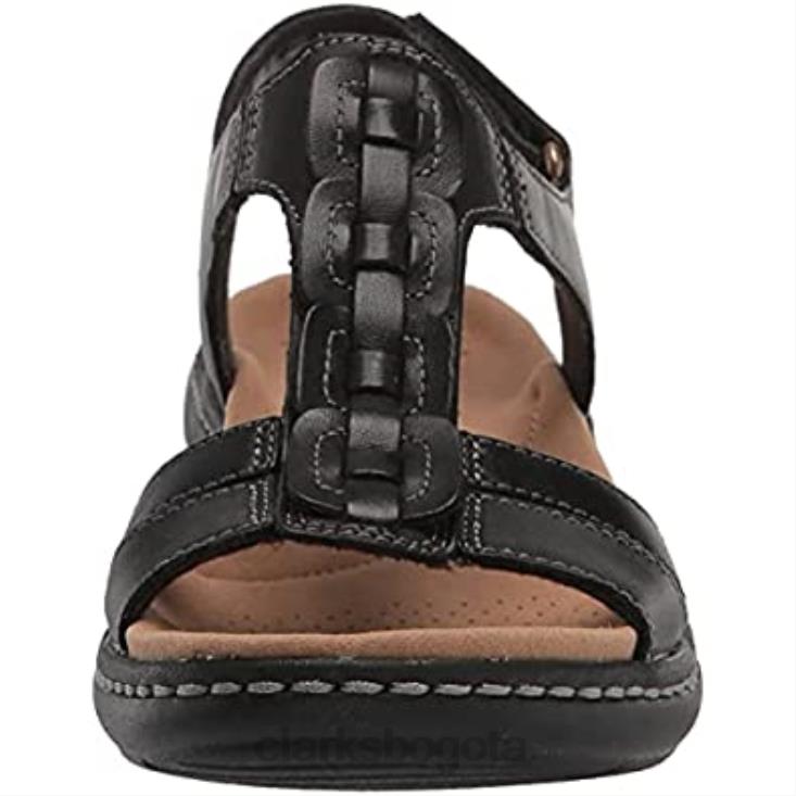 Clarks 0DX8L654 sandalia plana mujer laurieann kay piel negra clarks mujer cuero negro