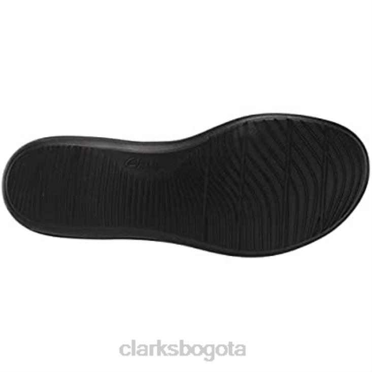 Clarks 0DX8L654 sandalia plana mujer laurieann kay piel negra clarks mujer cuero negro