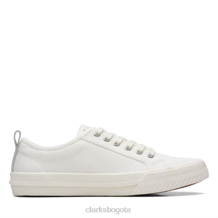 Clarks 0DX8L6555 lona blanca clarks roxby encaje lona blanca mujer lienzo blanco