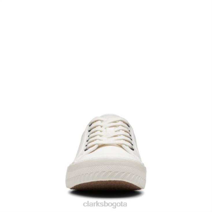 Clarks 0DX8L6555 lona blanca clarks roxby encaje lona blanca mujer lienzo blanco