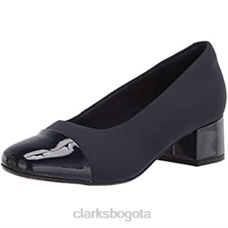 Clarks 0DX8L656 Zapatos de salón clarks marilyn sara combinados de charol azul marino para mujer mujer combi charol textil marino