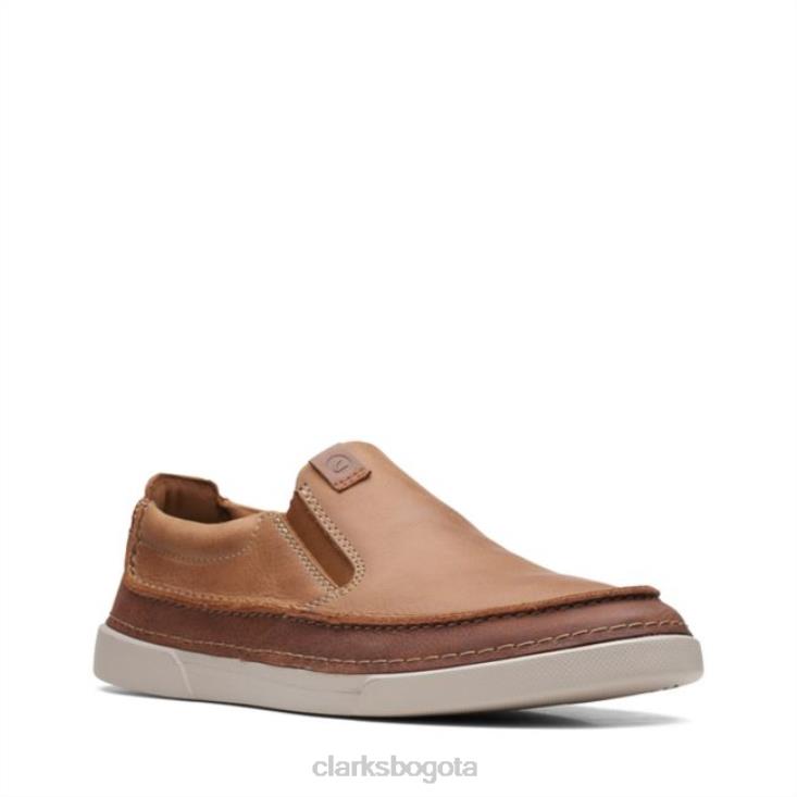Clarks 0DX8L6561 clarks cuero tostado gereld paso cuero tostado hombres cuero marrón