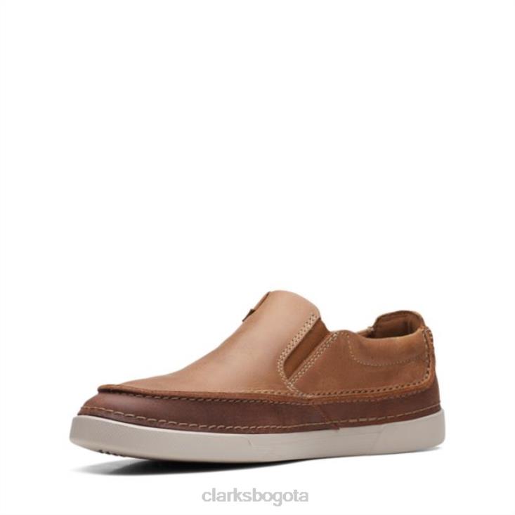 Clarks 0DX8L6561 clarks cuero tostado gereld paso cuero tostado hombres cuero marrón