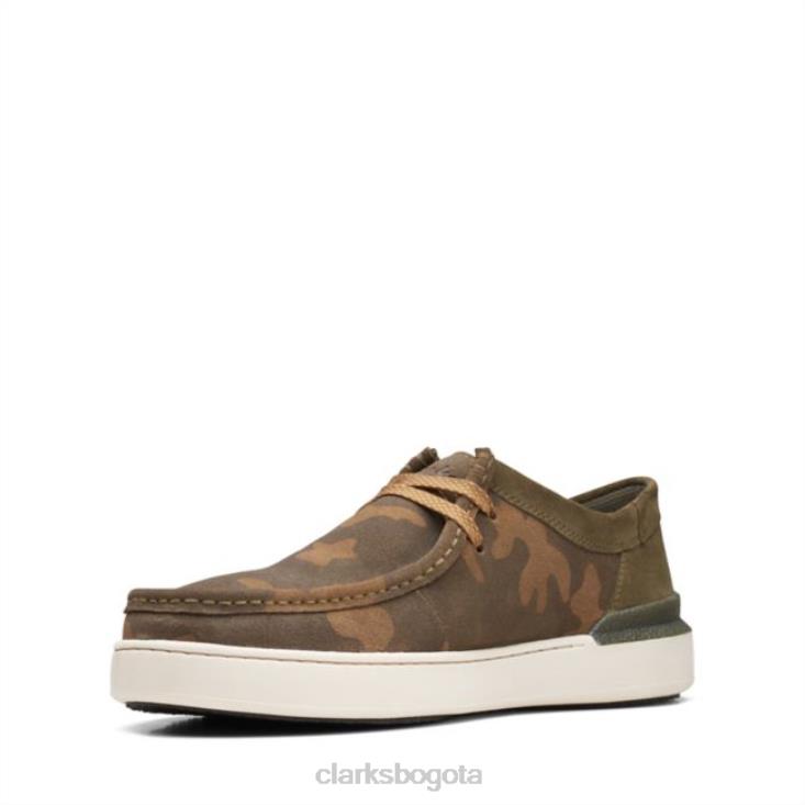 Clarks 0DX8L6566 Court Lite Wally Combi Oliva Oscuro Combi Oliva Oscuro Clarks hombres combinación oliva oscuro