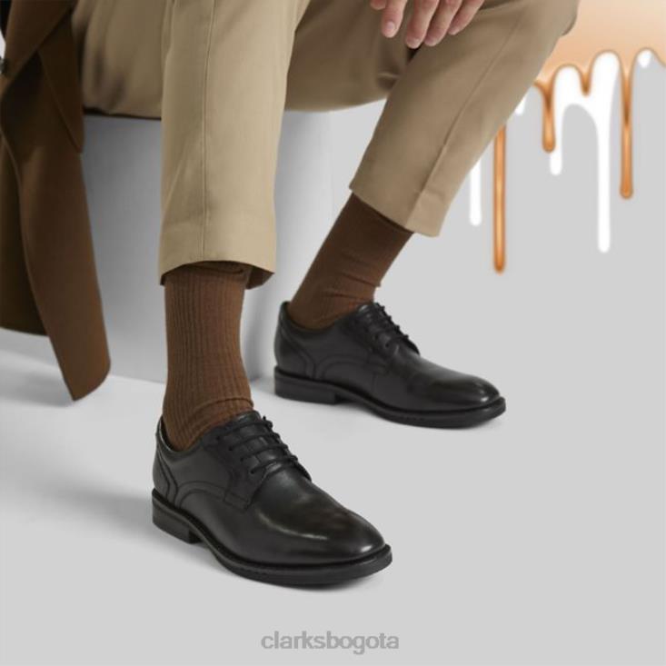 Clarks 0DX8L6574 un hugh encaje cuero negro clarks de cuero negro hombres cuero negro