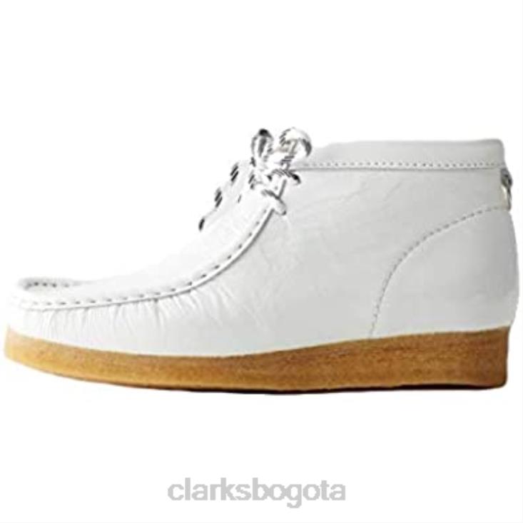 Clarks 0DX8L66 Bota clarks originals wallabee para mujer charol blanco mujer patente blanca
