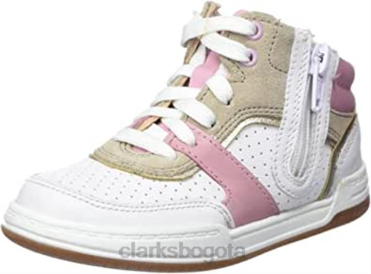 Clarks 0DX8L661 Zapatilla de niña fawn peak t clarks rosa piel niños cuero rosa