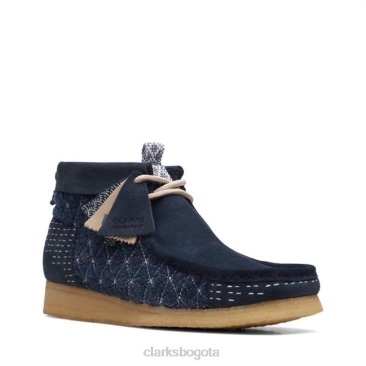 Clarks 0DX8L6613 bota wallabee sashiko azul marino clarks sashiko azul marino hombres sashiko azul marino